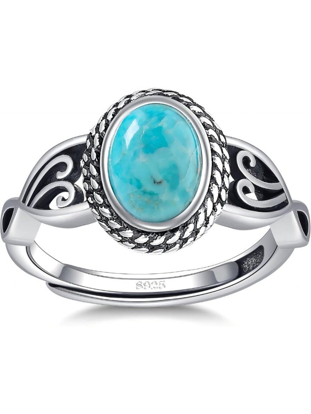 Adjustable Turquoise Statement Rings for Women, Sizes 6-9, Boho Chic Jewelry